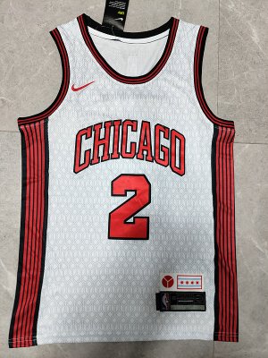 NBA 2 Ball Chicago Bulls 22-23 city Maillot blanc brodé